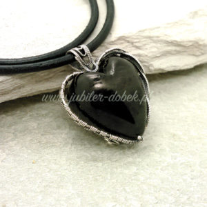 Naszyjnik SERCE Z WĘGLA