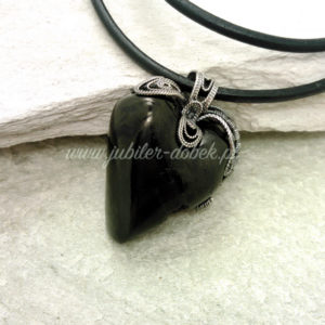 Naszyjnik SERCE Z WĘGLA